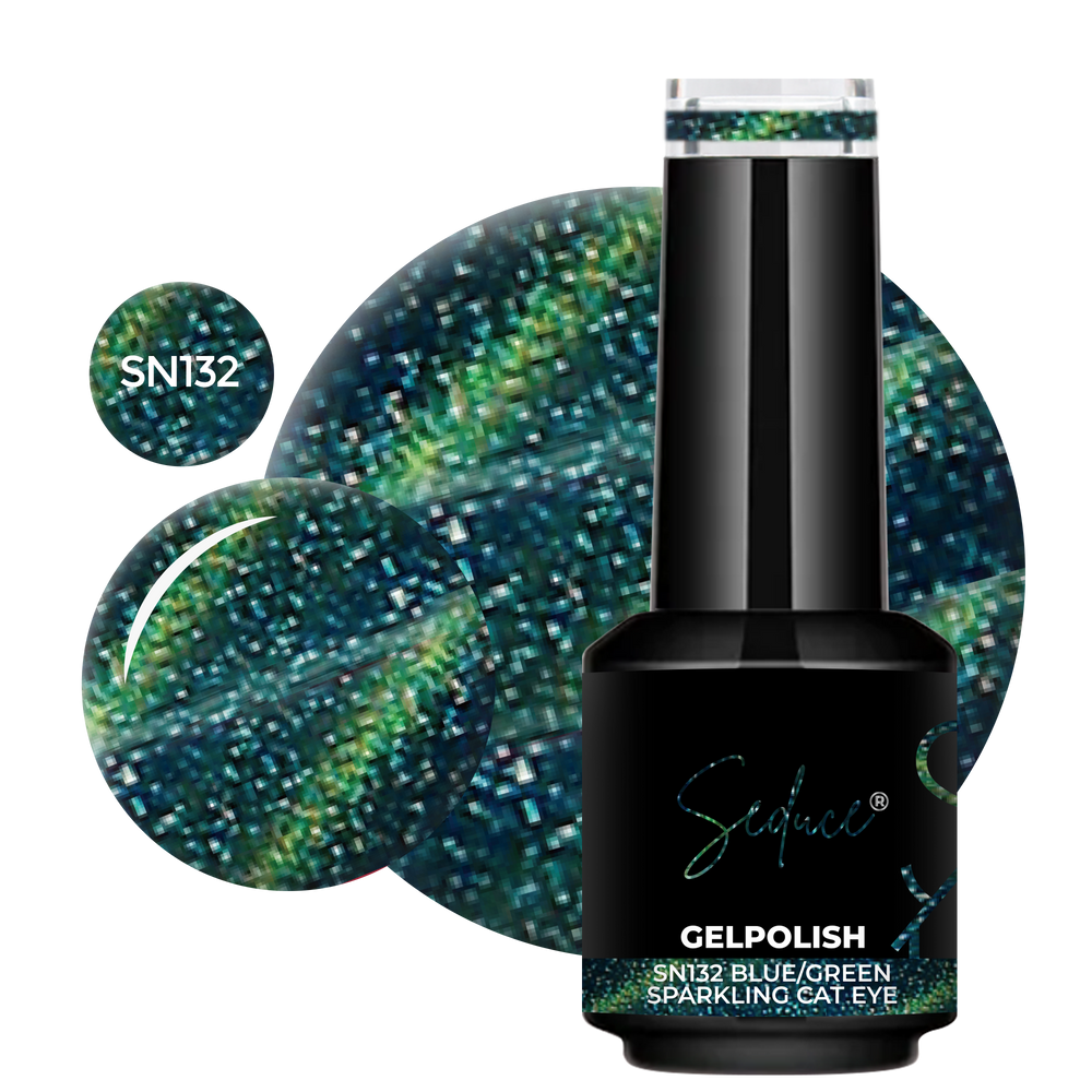 SN132 Blue/Green Sparkling Cat Eye | HEMA Free