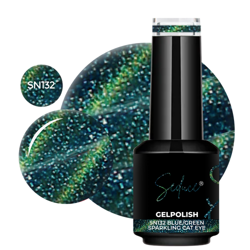 SN132 Blue/Green Sparkling Cat Eye | HEMA Free