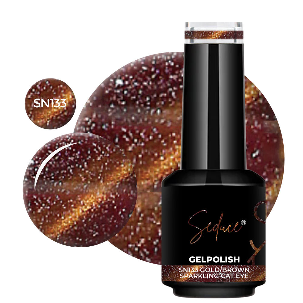 SN133 Gold/Brown Sparkling Cat Eye | HEMA Free