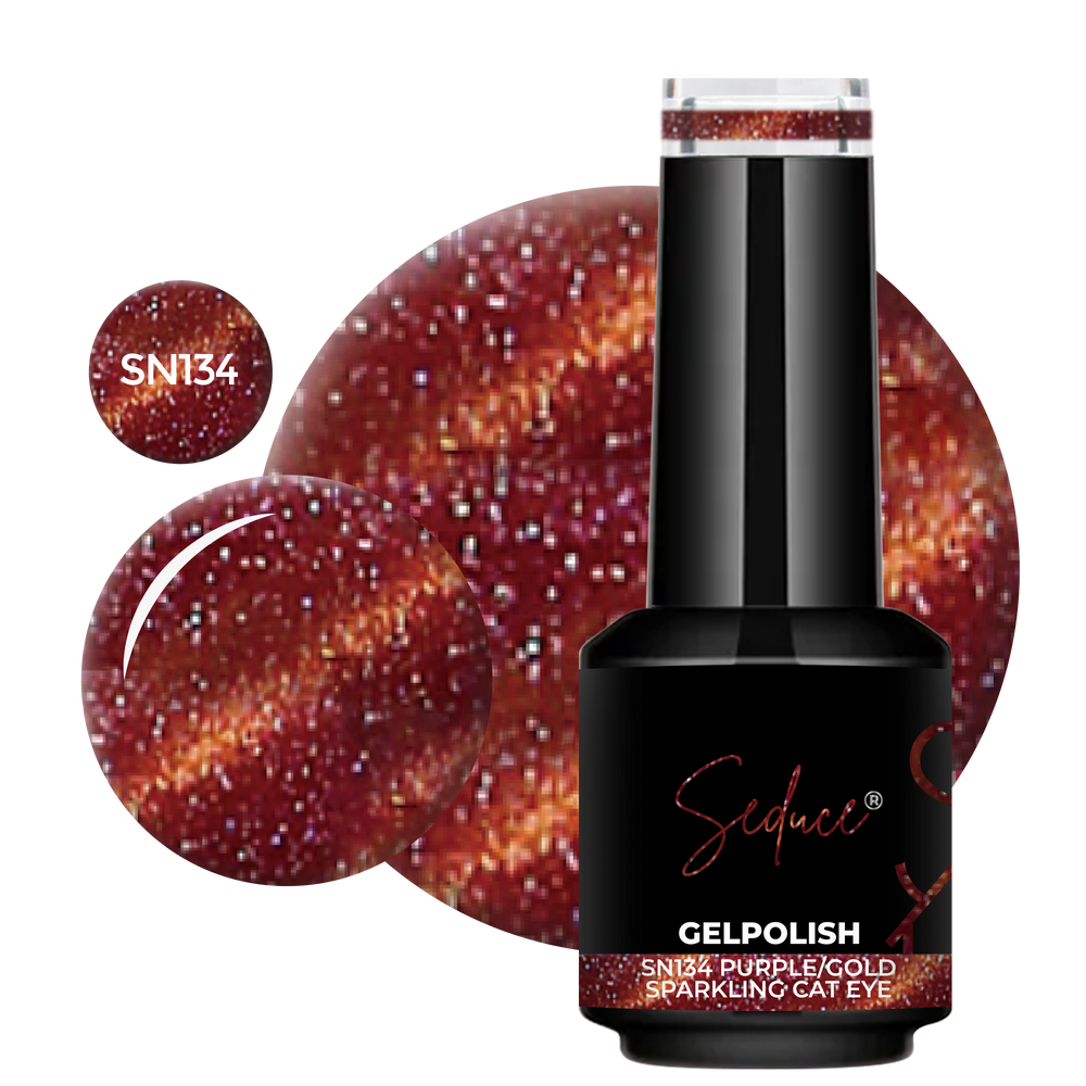 SN134 Purple/Gold Sparkling Cat Eye | HEMA Free