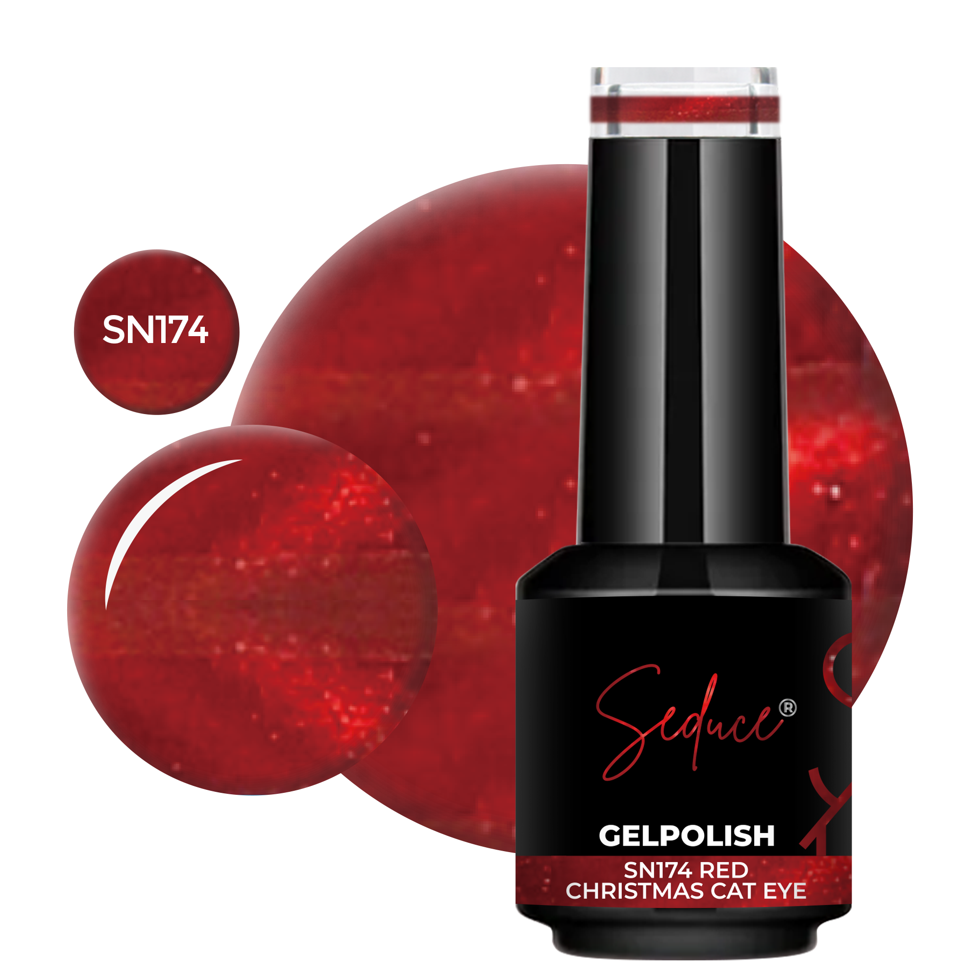 SN174 Red Christmas Cat Eye | HEMA Free