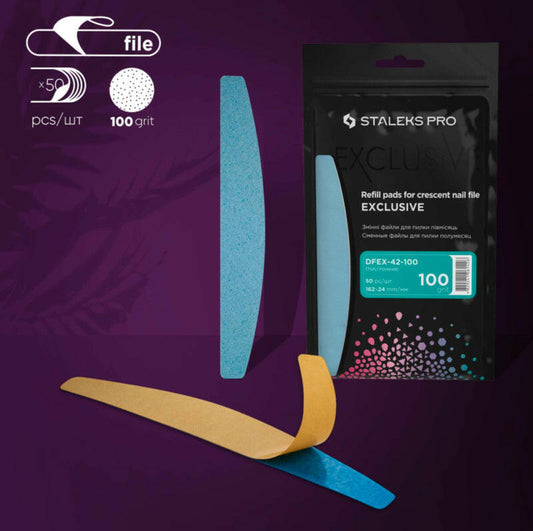 Staleks Exclusive plakvijlen "halfmoon" DFEX-40-100 30st 100 grit