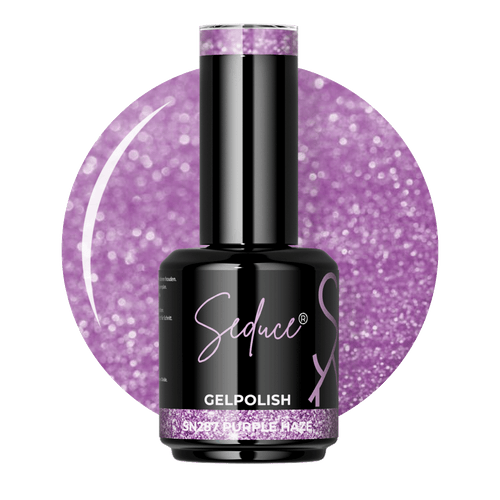 Paarse holografische gelpolish colordrop van Seduce® Purple Haze SN287 met kleurveranderende glitters