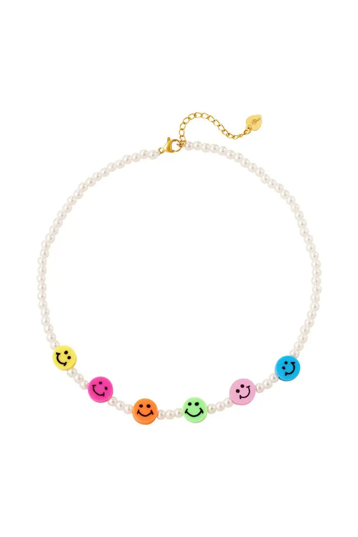 parel smiley ketting